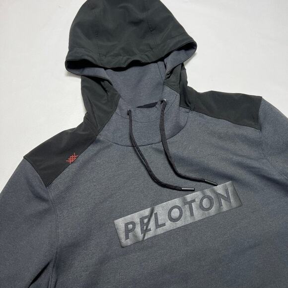 NWOT Rhone x Peloton Nylon Tactel Hoodie  SIZE S Asphalt Gray Zip Pocket NEW - Picture 12 of 12